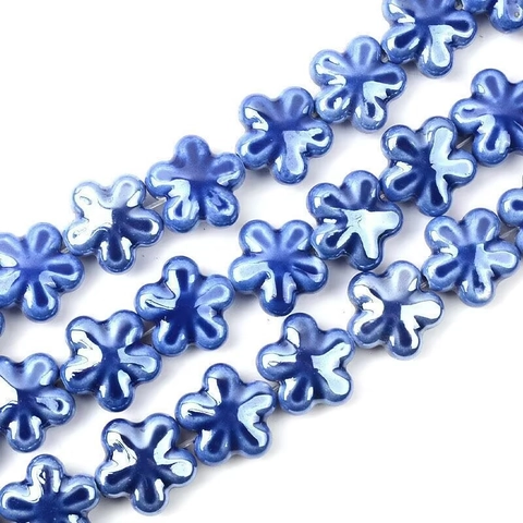 Perle In Ceramica Fiore A Cinque Petali Smaltate Colorate Floreali Per Creazione Di Gioielli DIY Fatti A Mano