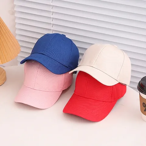 Kids Baseball Cap Cotton Breathable Adjustable Solid Color Outdoor Sun Protection Casual Sport For Boys Girls