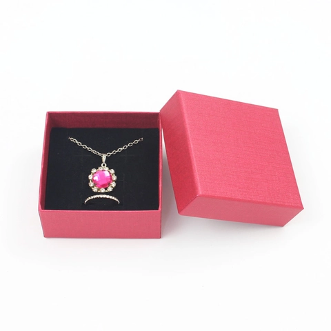 Vierkante Sieraden Geschenkdoos Lint Textuur Karton Ketting Ring Oorbel Armband Verpakking Display Case Spons Fluwelen Voering Opbergdoos Organizer
