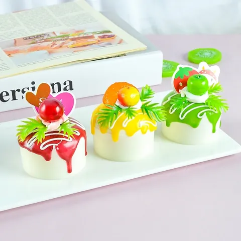 Realistic Artificial Cake Dessert Models PU Slow Rebound Simulation Bread For Desktop Decoration Sensory Toys