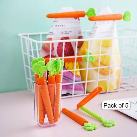 Carrot Shaped Food Bag Sealing Clips Plastic Moisture Proof Creative Kitchen Storage Accessory Magnetic Clamps