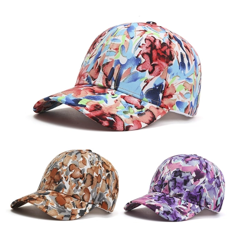 Casquette De Baseball Imprimé Floral Polyester Protection Solaire Réglable Streetwear Extérieur Unisexe Chapeau