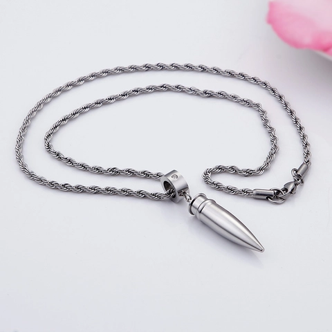 Collar Con Colgante De Bala Acero Inoxidable 316L Con Circonita Estilo Hip Hop Punk Joyería Para Hombre