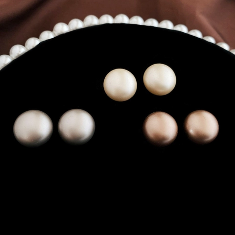 Pendientes De Perlas Artificiales De Imitación Mate Minimalistas Vintage Geométricos Cobre Chapado En Oro Con Poste De Plata Para Mujer