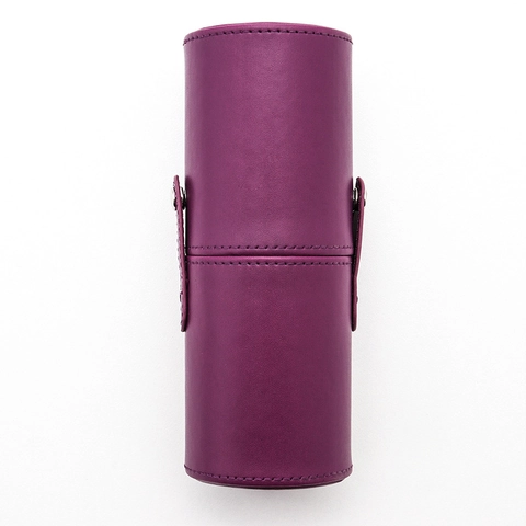 Make-up-Pinselhalter PU-Leder Zylindrischer Reise-Organizer-Becher Druckknopf Wasserdicht Tragbares Beauty-Tool-Etui