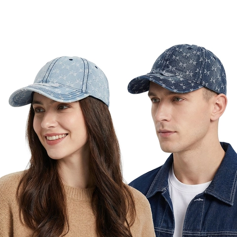 Casquette De Baseball En Jean Vieilli Motif Papillon Coton Lavé Chapeau De Soleil Réglable Rétro Streetwear