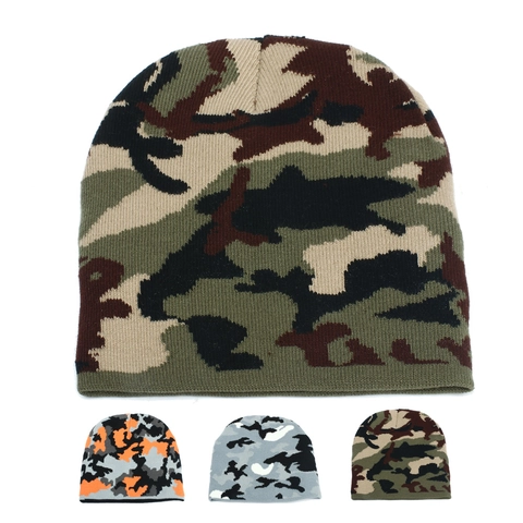 Berretto Beanie Mimetico Maglia Acrilico Caldo Antivento Inverno Sport All'aperto Sci Escursionismo Uomo Donna