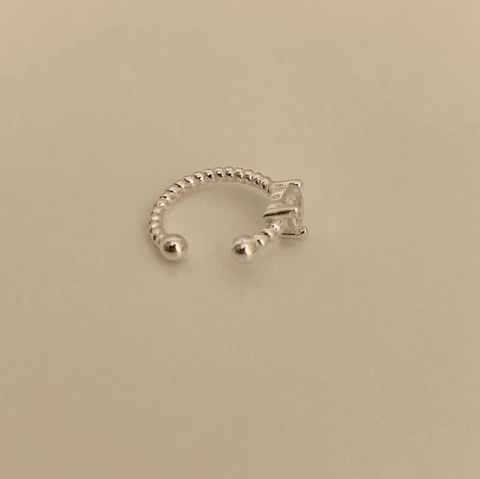 Ear Cuffs A Cuore In Argento Sterling 925 Con Zirconi Texture Corda Intrecciata Gioielli Minimalisti Senza Buco Per Donna
