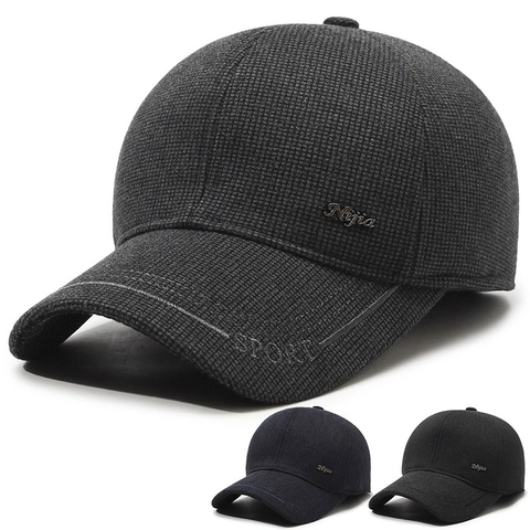 Gorra De Béisbol Hombre Invierno Forro Polar Térmica Aire Libre Protección Oídos Sombrero Grueso Ajustable Algodón Lana