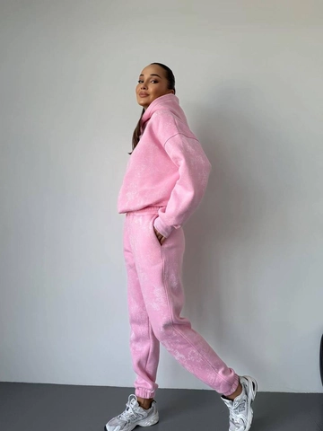 Women Hoodie And Sweatpants Cotton Acid Wash Marble Print Oversized Streetwear Casual Long Sleeve