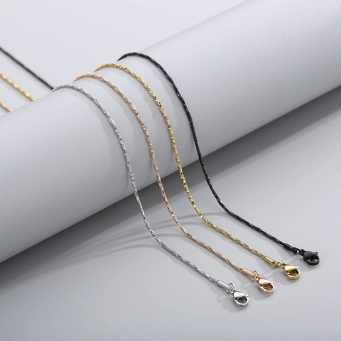 Collana a Catena a Serpente in Acciaio Inossidabile per Donna Uomo Minimalista Oro Argento Oro Rosa Nero Gioielli