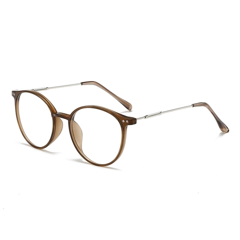 Gafas Redondas Retro Con Filtro De Luz Azul Patillas De Metal Montura Ligera Moda Para Hombre Y Mujer