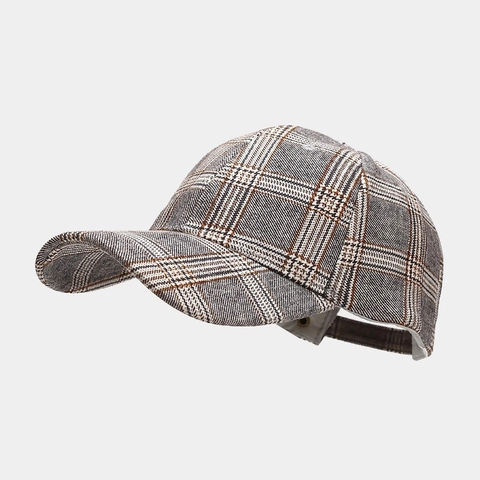 Cappello Da Baseball A Scacchi Vintage Misto Lana Fibbia In Metallo Regolabile Protezione Solare Moda Casual Unisex