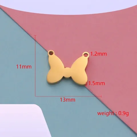 Colgante En Forma De Lazo De Acero Inoxidable Conector Doble Agujero Pulido Espejo Para Hacer Joyas DIY