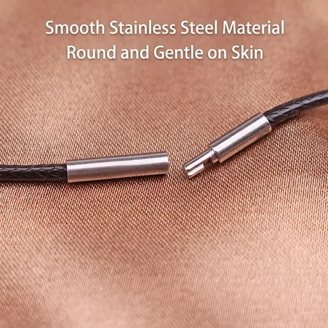 Cordon De Collier En Cire Noire Avec Fermoir En Acier Inoxydable Pour La Fabrication De Bijoux Pendentif DIY