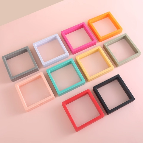 3D Floating Jewelry Display Box PE Film Dustproof Anti Oxidation Transparent Storage Case For Ring Earring Necklace