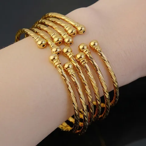 Gedraaide Touw Armring Armband Vergulde Legering Open Manchet Met Baluiteinden Etnische Bruidsstijl Sieraden Voor Vrouwen