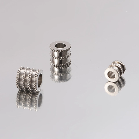 Perline Distanziatrici In Acciaio Inossidabile Trama Zigrinata Foro Grande Per La Creazione Di Gioielli Fai Da Te Bracciale Collana Accessorio