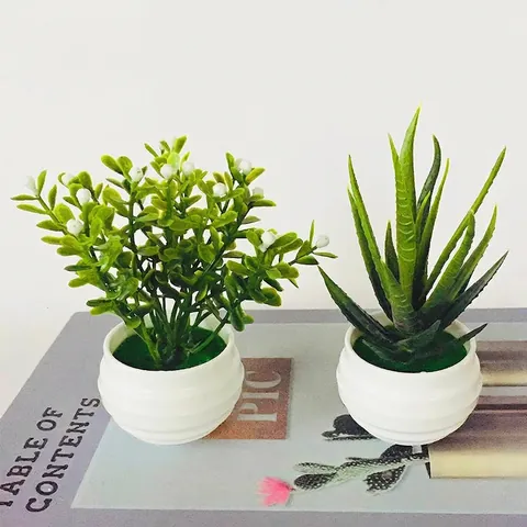 Artificial Potted Plants Realistic Plastic Succulents Aloe For Office Desk Home Decor Minimalist Maintenance Free Greenery