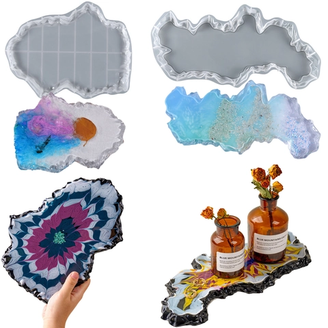 Irregular Silicone Mold For Resin Casting Epoxy DIY Tray Wave Edge Decorative Jewelry Plate Coaster Desktop Crafting