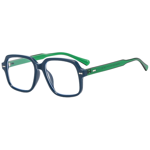 Fashion Square Frame Optical Glasses Retro Rivet Blue Light Blocking Clear Lens Eyewear For Women Men