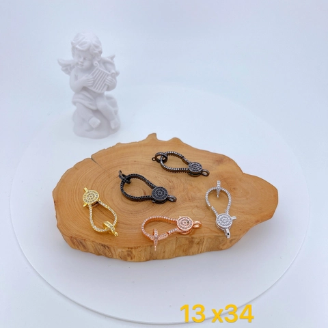 Copper Micro Pave Zirconia Lobster Clasp Jewelry Connector Double Hanging Color Retention DIY Accessory Finding