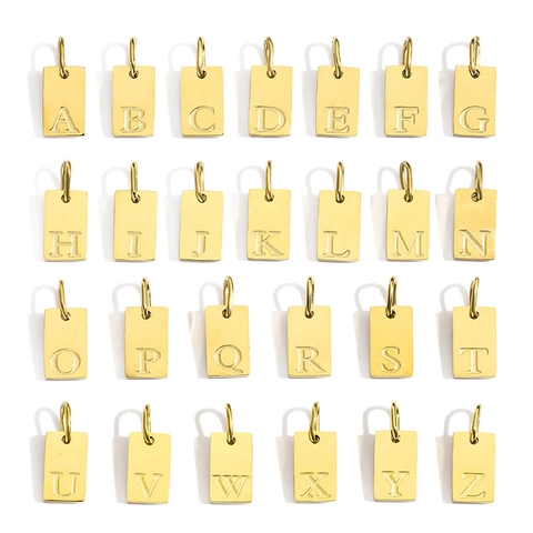 Roestvrijstalen Alfabet Hangers Collectie Goud Staal Gepolijst DIY Sieraden Maken Bedels Voor Ketting Armband Craft