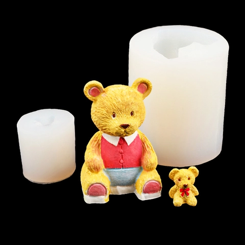 Cartoon Bear Pig Silicone Mold For DIY Candle Plaster Resin Casting Baking Cake Decoration Flexible Animal Shape Tool