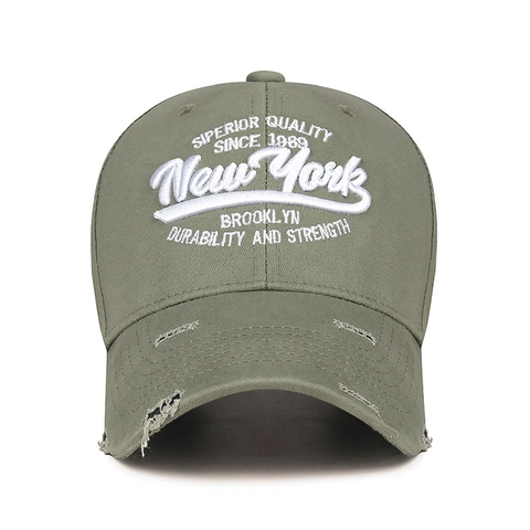 Casquette De Baseball En Coton Brodé Distressed Ripped Lettre Rétro Vintage Chapeau De Soleil Extérieur Hommes Femmes