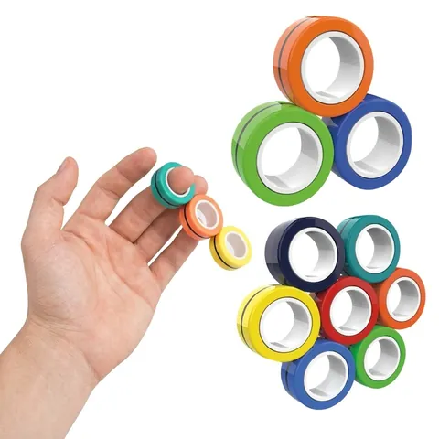 Magnetische Fidget Ringe Bunter Kunststoff Stressabbau Finger Spinner Spielzeug Dekompressions Zubehör Für Kinder Erwachsene