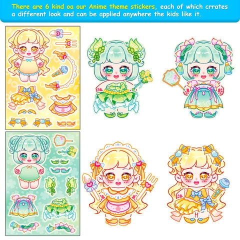 Adesivi Per Travestimento Da Ragazza Anime Kawaii Decorazione Di Personaggi Colorati In Plastica Per Diario Scrapbook Forniture Per Arte