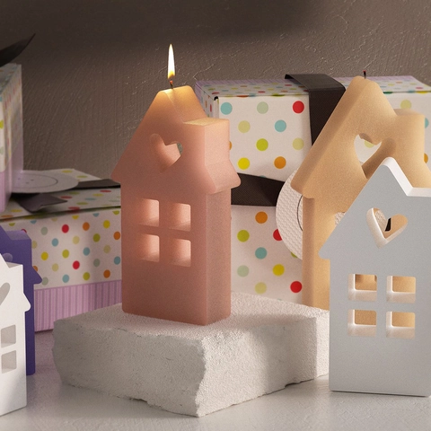 Moule Silicone Maison 3D Avec Cheminée Cœur Pour DIY Bougies Parfumées Savon Plâtre Résine Artisanat Ornement