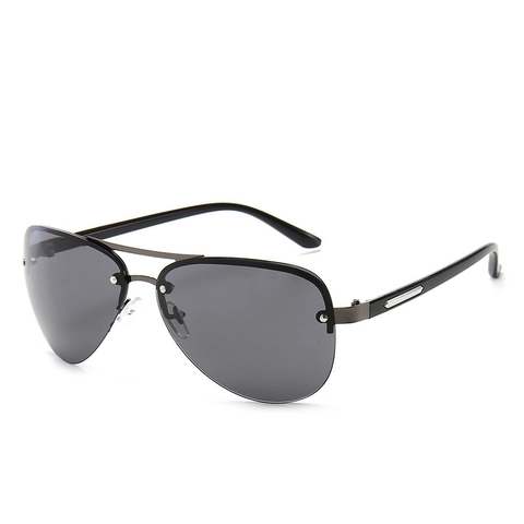 Aviator Zonnebril Metalen Half Montuur PC Verlooplenzen UV-bescherming Mode Retro Brillen Voor Heren Dames Vissen Fietsen