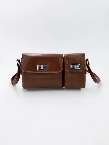Borsa Baguette In Pelle PU Retro Donna Doppio Scomparto Sottobraccio Spalla Tracolla Con Chiusura In Metallo Argento
