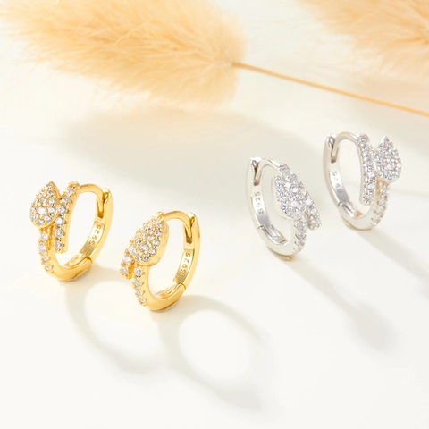 925 Sterling Silver Snake Hoop Earrings Micro Pave Zirconia Fashion Huggies Trendy Niche Jewelry For Women