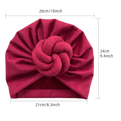 Cappello Turbante Donna Velluto Grande Nodo Intrecciato Fascia Stile Etnico Colore Solido Pieghettato Retro