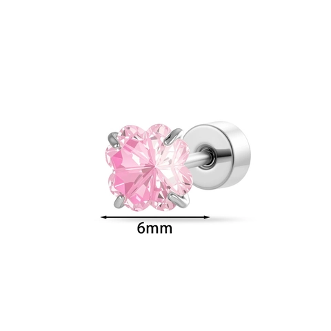 Flower Zircon Cartilage Ear Stud Stainless Steel Gradient Screw Back Piercing Jewelry For Women Girls