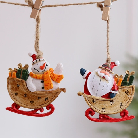 Ornamenti Appesi Di Natale In Resina Babbo Natale Pupazzo Di Neve Casa Di Neve Decorazioni Per Alberi Festose Regalo Di Vacanze