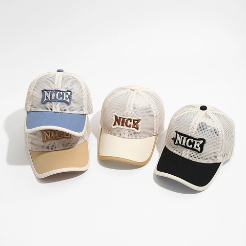 Kinder Honkbalpet Ademend Mesh Trucker Hoed Letter Patch Zonbescherming Zomer Outdoor Voor Peuters