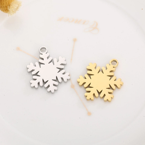 Pendentif Flocon De Neige En Acier Inoxydable Pour Création De Bijoux DIY Charme De Noël Accessoire De Mode Femmes Hommes