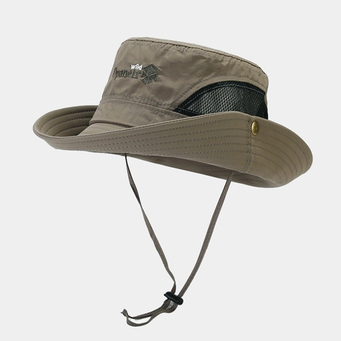 Outdoor Vissershoed Brede Rand Polyester Sneldrogend Mesh Ademend Wandelen Vissen Boonie Zonnehoed Heren Dames