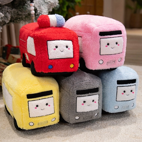Juguete De Peluche Dibujos Animados Almohada Creativa Casa Camión De Bomberos Avión Cohete Forma Cojín Suave Decoración Regalo