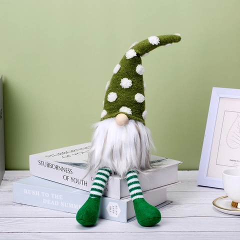 Weihnachtsgnome Rudolf Gesichtslose Puppe Lange Beine Punktierter Strickhut Plüsch Home Ornament Skandinavisches Dekor