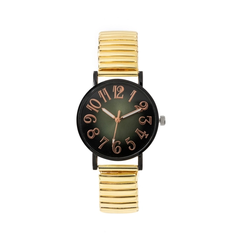 Dames Horloge Quartz Legering Kast Roestvrij Staal Elastische Rekband Ronde Wijzerplaat Gradiënt Arabische Cijfers Casual
