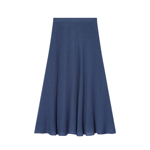 Falda Midi De Cintura Alta Para Mujer Elegante Falda De Lino De Color Liso En Línea A Con Cremallera Invisible Estilo Casual