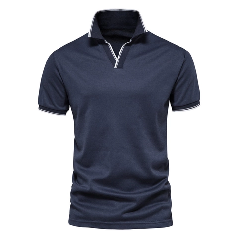 Herren Casual Kurzarm Polo-Shirt 100% Polyester Piqué-Strick Kontrastkragen Bestickt Atmungsaktiv Mode Tops