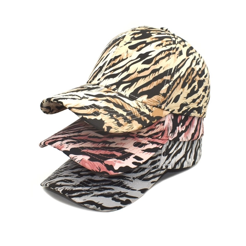 Tiger Zebra Animal Print Baseball Cap Polyester Outdoor Sun Protection Adjustable Hat For Men Women