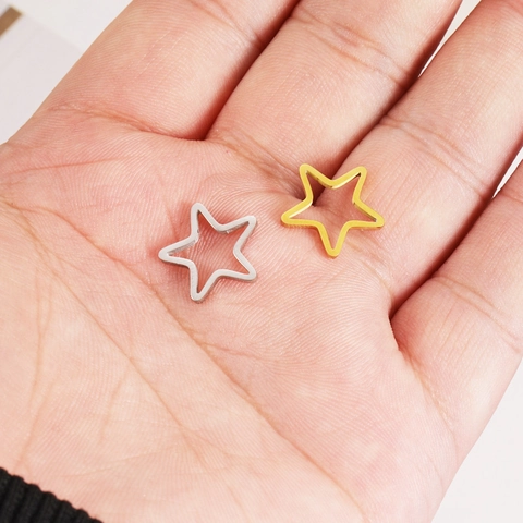 Colgante De Estrella De Pentagrama Hueco Pulido Espejo De Acero Inoxidable 304 Accesorio Joyería DIY