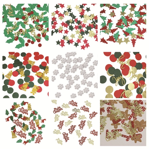 Confettis De Noël Papier Pailleté Formes De Renne Flocon Étoile Sapin Pour Décoration De Table Fête Artisanat DIY