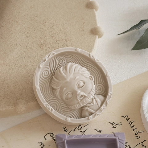 Silikonform Cartoon Porträt Relief Berühmte Kunst DIY Harz Gips Kühlschrankmagnet Kuchen Dekoration Werkzeug